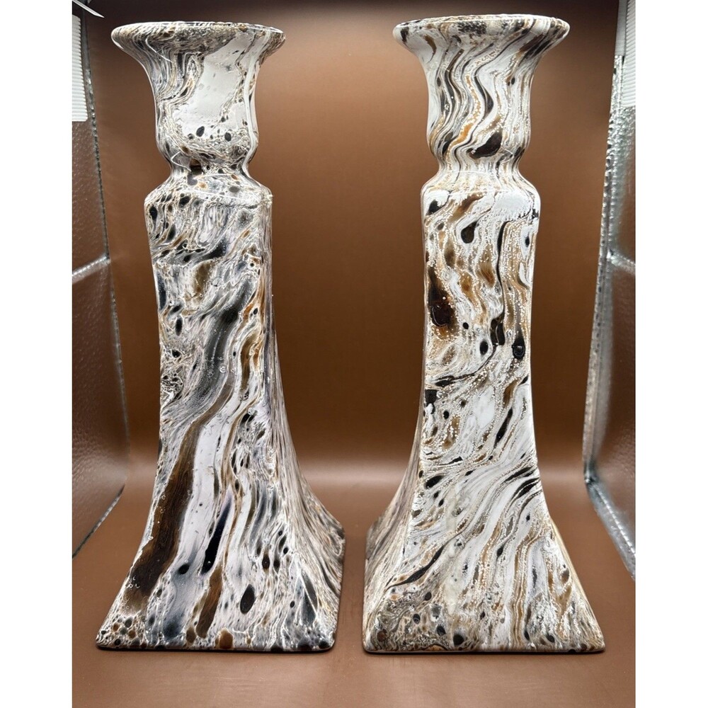 Vintage (1990) Royal Haeger Pottery Harmony Duo 9” Double Candleholders